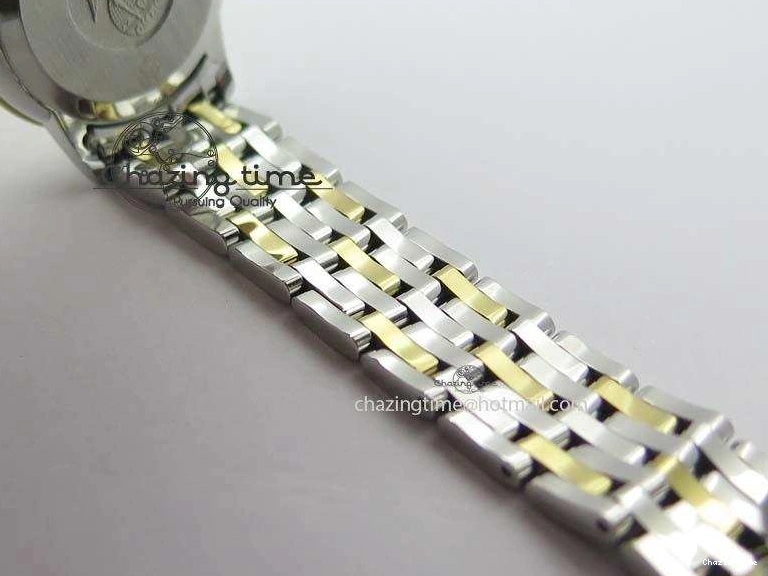 0315 OnTrend De Ville 27mm SS YG Ladies MK 1:1 Best Edition White MOP Dial Diamond Markers On SS Bracelet Ronda Quartz 8187